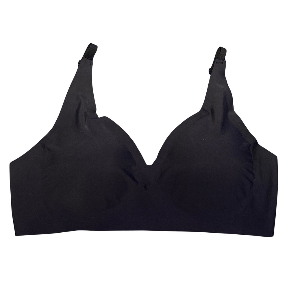 NEW Full‎ Figure Black Comfort Bralette Seamless Wireless Bra XL